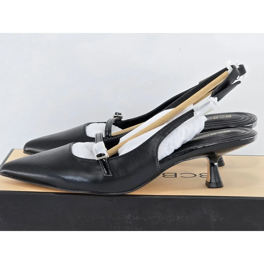 BCBGeneration Kami Slingback Pumps Womens 6.5 Black Pointed Toe - New